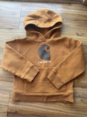 Carhartt Kids' Tan Brown Logo Hoodie